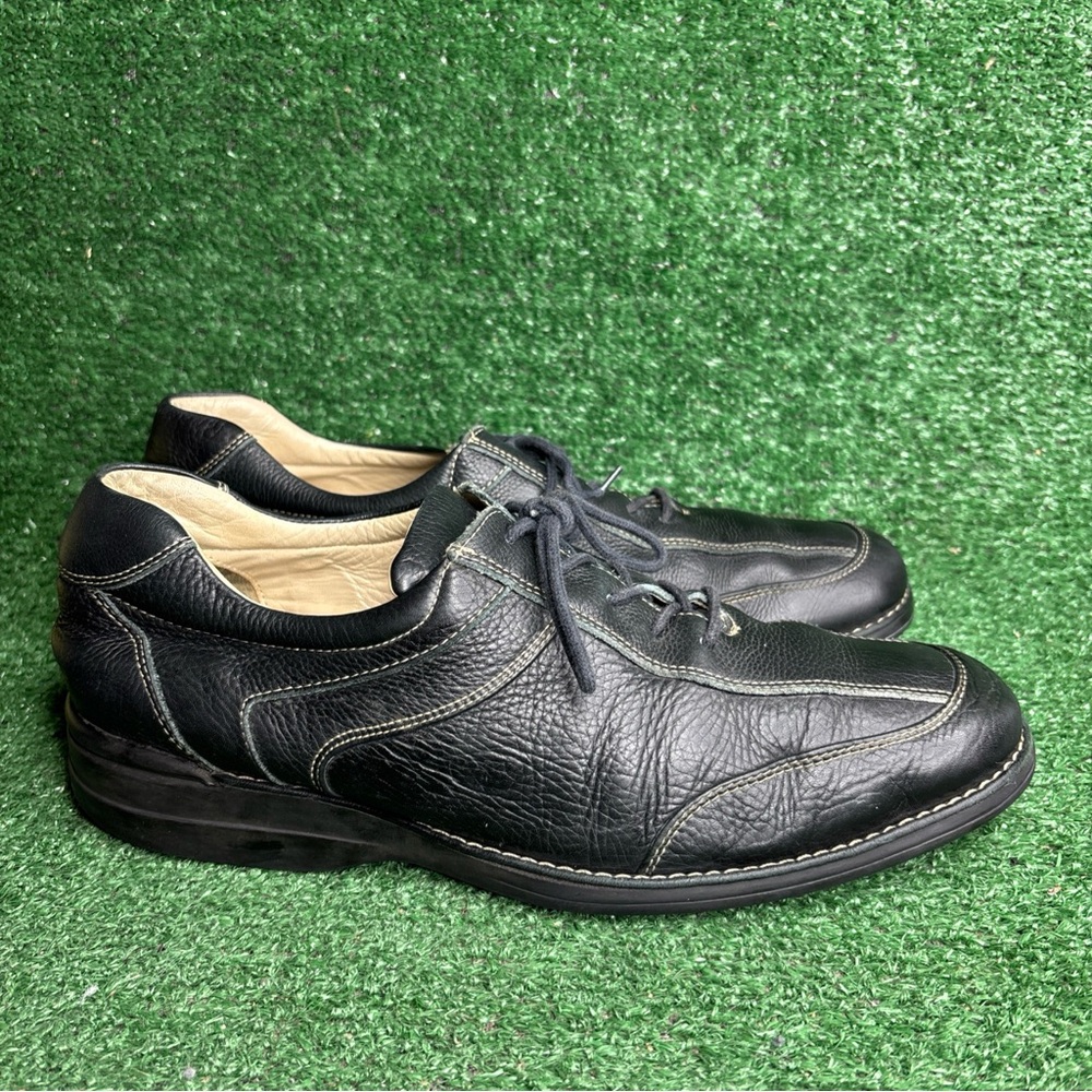 Johnson & Murphy 12 M Black‎ Sheepskin Oxford Lace Up Comfortable Dress Shoes